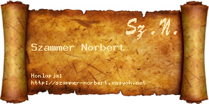 Szammer Norbert névjegykártya