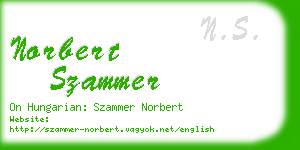 norbert szammer business card